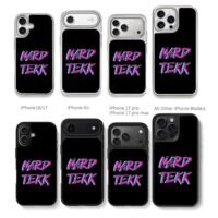 HARD TEKK pink blue graffiti text Chris Brown Phone Case Black Electroplated Silver For Iphone 11 To 17