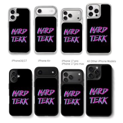 HARD TEKK pink blue graffiti text Chris Brown Phone Case Black Electroplated Silver For Iphone 11 To 17