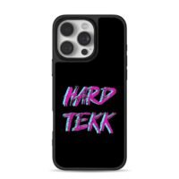 HARD TEKK pink blue graffiti text iPhone 16 Pro Max Black Case