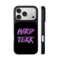 HARD TEKK pink blue graffiti text iPhone 17 Pro Max Black Case