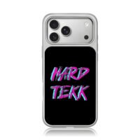 HARD TEKK pink blue graffiti text iPhone 17 Pro Max Electroplated Silver Case1