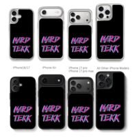 HARD TEKK pink cyan brush graffiti text Chris Brown Phone Case Black Electroplated Silver For Iphone 11 To 17