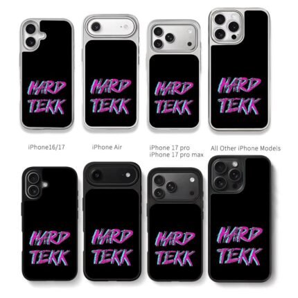 HARD TEKK pink cyan brush graffiti text Chris Brown Phone Case Black Electroplated Silver For Iphone 11 To 17
