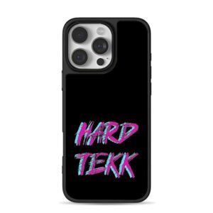 HARD TEKK pink cyan brush graffiti text Phone Case for iPhone 11-17 & Samsung Galaxy S24-S26
