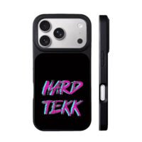 HARD TEKK pink cyan brush graffiti text iPhone 17 Pro Max Black Case
