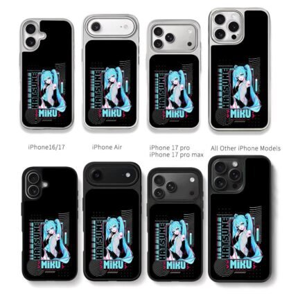 Hatsune Miku vocaloid anime art Chris Brown Phone Case Black Electroplated Silver For Iphone 11 To 17
