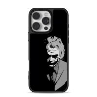 Heath Ledger Joker monochrome art iPhone 16 Pro Max Black Case