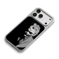 Heath Ledger Joker monochrome art iPhone 17 Pro Max Electroplated Silver Case2