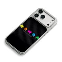 Hello Space Invaders pixel art iPhone 17 Pro Max Electroplated Silver Case2