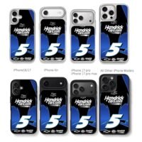 Hendrick Motorsports 5 NASCAR graphic Chris Brown Phone Case Black Electroplated Silver For Iphone 11 To 17