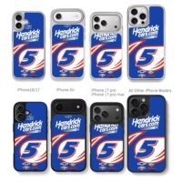 Hendrick No5 NASCAR Chevy racing Chris Brown Phone Case Black Electroplated Silver For Iphone 11 To 17