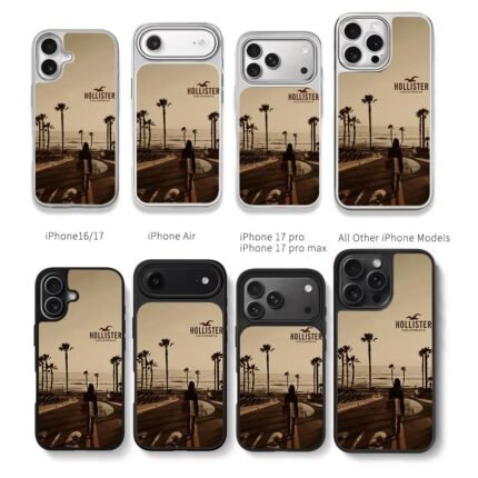 Hollister surfer at palm beach CA Chris Brown Phone Case Black Electroplated Silver For Iphone 11 To 17