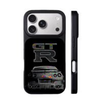 Holographic GTR and Nissan GT-R rear iPhone 17 Pro Max Black Case
