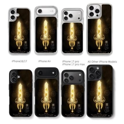 Holy golden winged sword runes Chris Brown Phone Case Black Electroplated Silver For Iphone 11 To 17