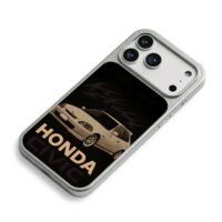 Honda Civic with flame decals iPhone 17 Pro Max Electroplated Silver Case2