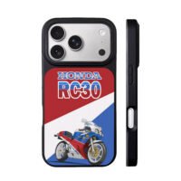 Honda RC30 motorcycle graphic art iPhone 17 Pro Max Black Case