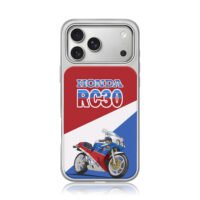 Honda RC30 motorcycle graphic art iPhone 17 Pro Max Electroplated Silver Case1