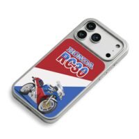 Honda RC30 motorcycle graphic art iPhone 17 Pro Max Electroplated Silver Case2