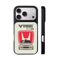 Honda red logo VTEC JDM sports car iPhone 17 Pro Max Black Case