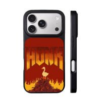 HONK duck on fire skull pile iPhone 17 Pro Max Black Case
