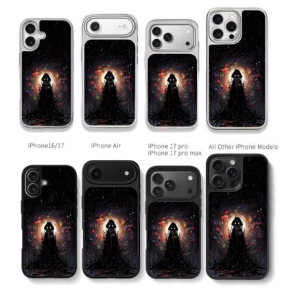 Hooded ghost in pixel tunnel Chris Brown Phone Case Black Electroplated Silver For Iphone 11 To 17