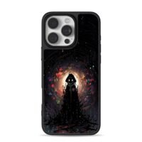 Hooded ghost in pixel tunnel iPhone 16 Pro Max Black Case