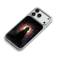 Hooded ghost in pixel tunnel iPhone 17 Pro Max Electroplated Silver Case2