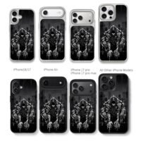Hooded grinning villain rainy street Chris Brown Phone Case Black Electroplated Silver For Iphone 11 To 17