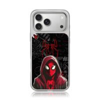 Hooded Spiderman math background iPhone 17 Pro Max Electroplated Silver Case1