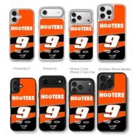 Hooters 9 Hendrick Chevy Nascar Chris Brown Phone Case Black Electroplated Silver For Iphone 11 To 17