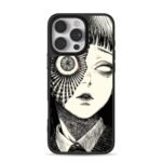 Horror junji ito girl half eye face iPhone 16 Pro Max Black Case