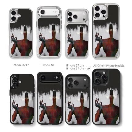 Horror red demon tiny grey being Chris Brown Phone Case Black Electroplated Silver For Iphone 11 To 17