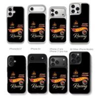 Hot Wheels racing logos with flames Chris Brown Phone Case Black Electroplated Silver For Iphone 11 To 17