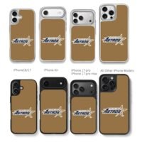 Houston Astros star logo on tan Chris Brown Phone Case Black Electroplated Silver For Iphone 11 To 17