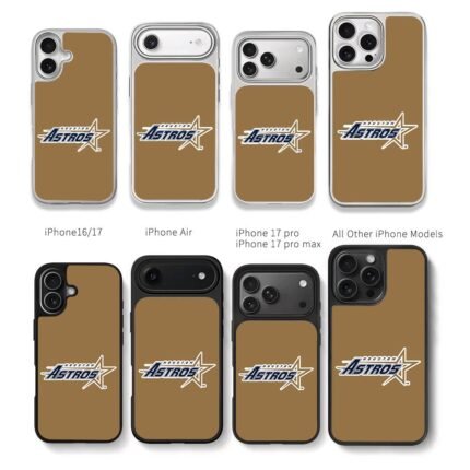 Houston Astros star logo on tan Chris Brown Phone Case Black Electroplated Silver For Iphone 11 To 17