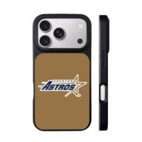 Houston Astros star logo on tan iPhone 17 Pro Max Black Case