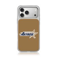 Houston Astros star logo on tan iPhone 17 Pro Max Electroplated Silver Case1