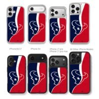 Houston Texans red white blue logo Chris Brown Phone Case Black Electroplated Silver For Iphone 11 To 17