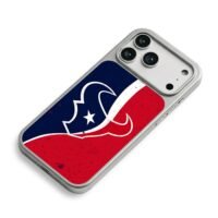 Houston Texans red white blue logo iPhone 17 Pro Max Electroplated Silver Case2