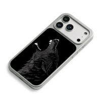 Howling wolf on black background Phone Case for iPhone 11-17 & Samsung Galaxy S24-S26 - Image 5