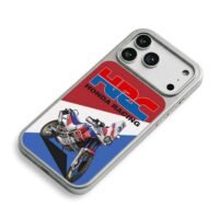 HRC Honda Racing rally dirt bike iPhone 17 Pro Max Electroplated Silver Case2