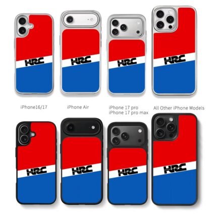 HRC logo red blue white block art Chris Brown Phone Case Black Electroplated Silver For Iphone 11 To 17