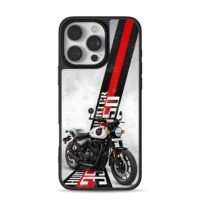 Hunter 350 bike racing stripes iPhone 16 Pro Max Black Case