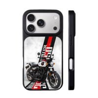 Hunter 350 bike racing stripes iPhone 17 Pro Max Black Case