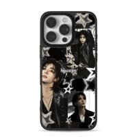 Hyunjin dark kpop star collage iPhone 16 Pro Max Black Case