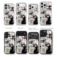 Hyunjin SKZ monochrome love collage Chris Brown Phone Case Black Electroplated Silver For Iphone 11 To 17