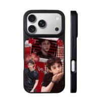 Hyunjin SKZ red Elmo cherry collage iPhone 17 Pro Max Black Case