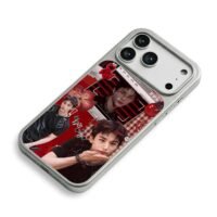 Hyunjin SKZ red Elmo cherry collage iPhone 17 Pro Max Electroplated Silver Case2