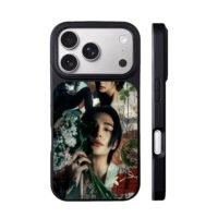 Hyunjin Stray Kids floral collage iPhone 17 Pro Max Black Case