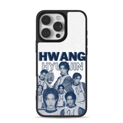 Hyunjin Stray Kids football collage iPhone 16 Pro Max Black Case